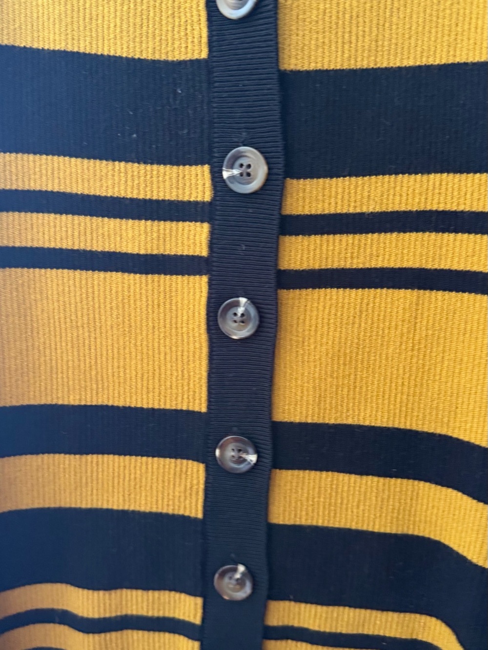 Who What Wear Mustard and Black Striped Knit Midi Dress - Picture 3 of 4
